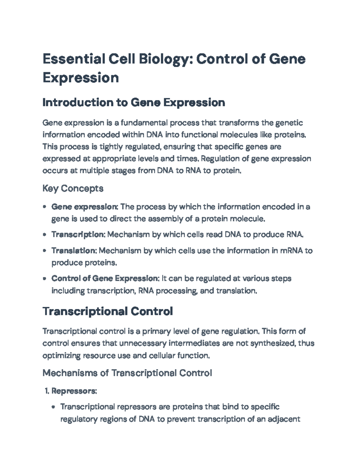 Gene Expression Control: Regulation Mechanisms & Study Tips (BIO101 ...