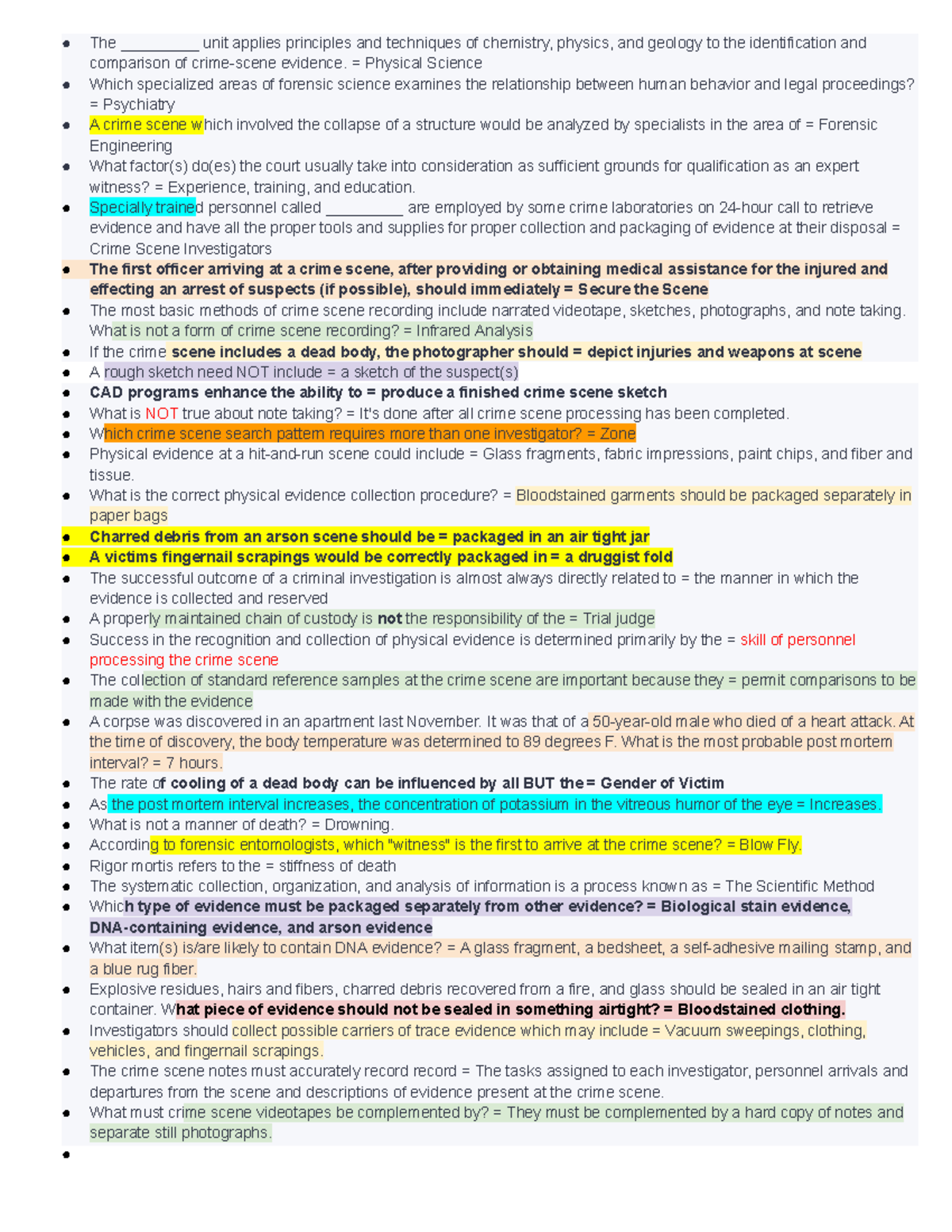 Forensic Science Midterm Study Guide: Practice Questions & Answers ...