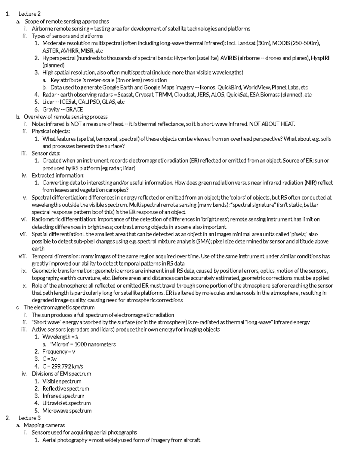 GEOG 185 Final Exam Study Guide - Remote Sensing Concepts - Studocu