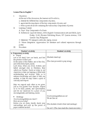 Lesson Plan - For reference only - Lesson Plan: Introduction to ...
