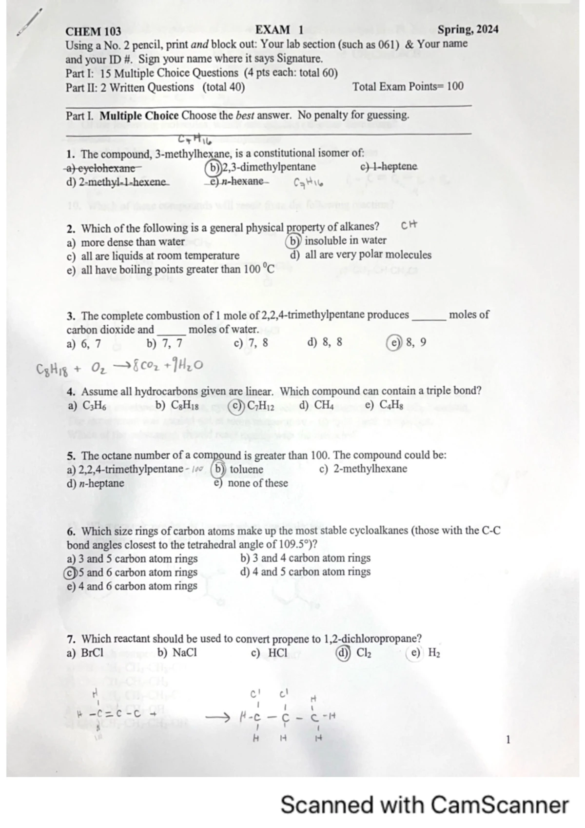 CHEM 103 Midterm Exam 2 Study Guide and Review - Studocu