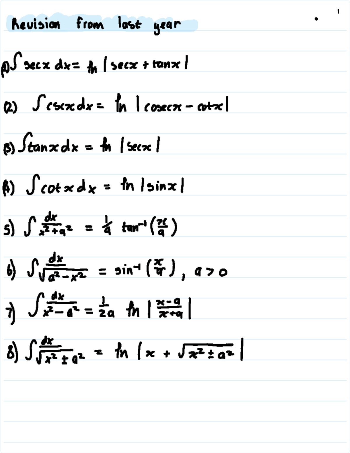 Semester 1 & 2 Calculus Revision Notes for Exams - Studocu