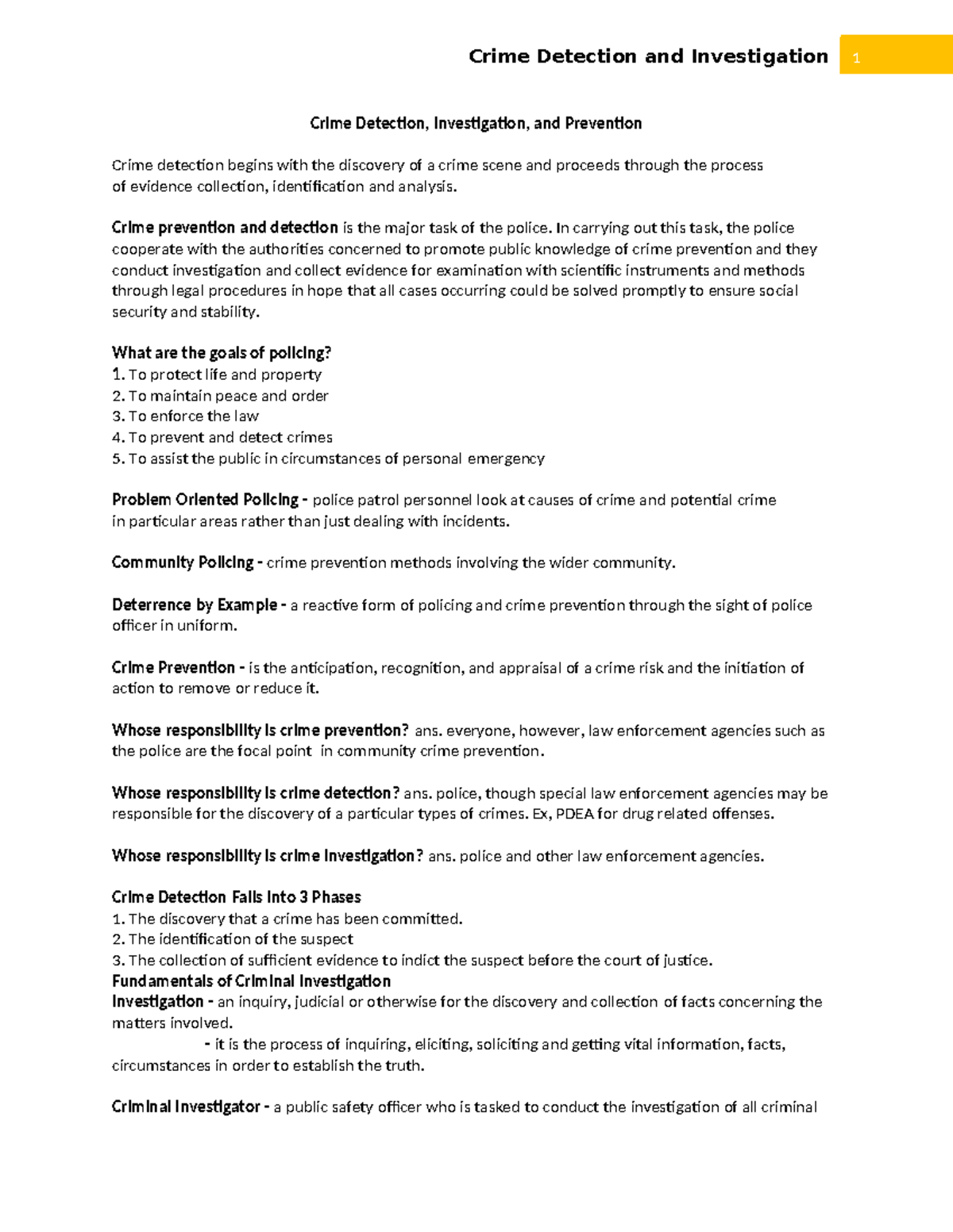 CDI-Reviewer - Crime Detection and Investigation Insights - Studocu