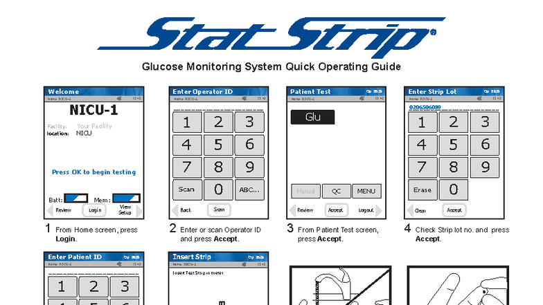 Nova Stat Strip Guides - Glucose Monitoring Quick Guide (NICU-1 13 ...