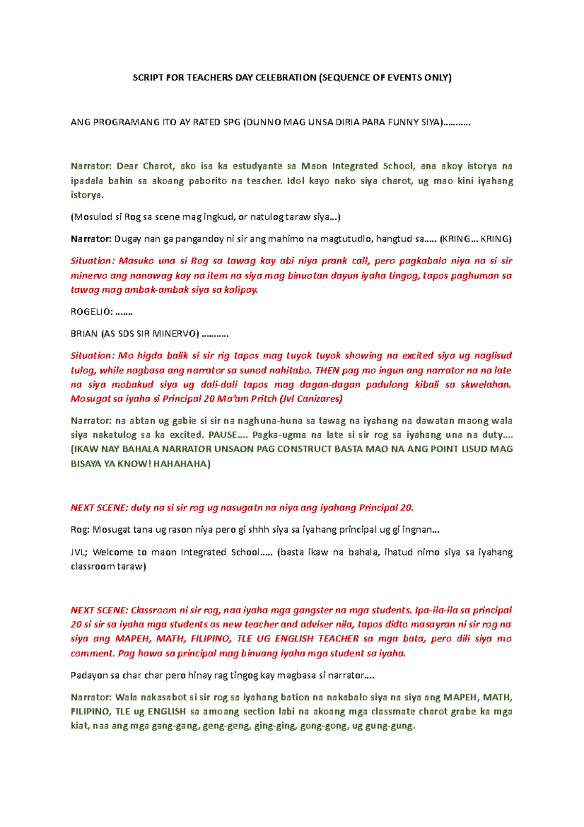 Teachers Day Celebration Script: A Fun & Engaging Narrative - Studocu