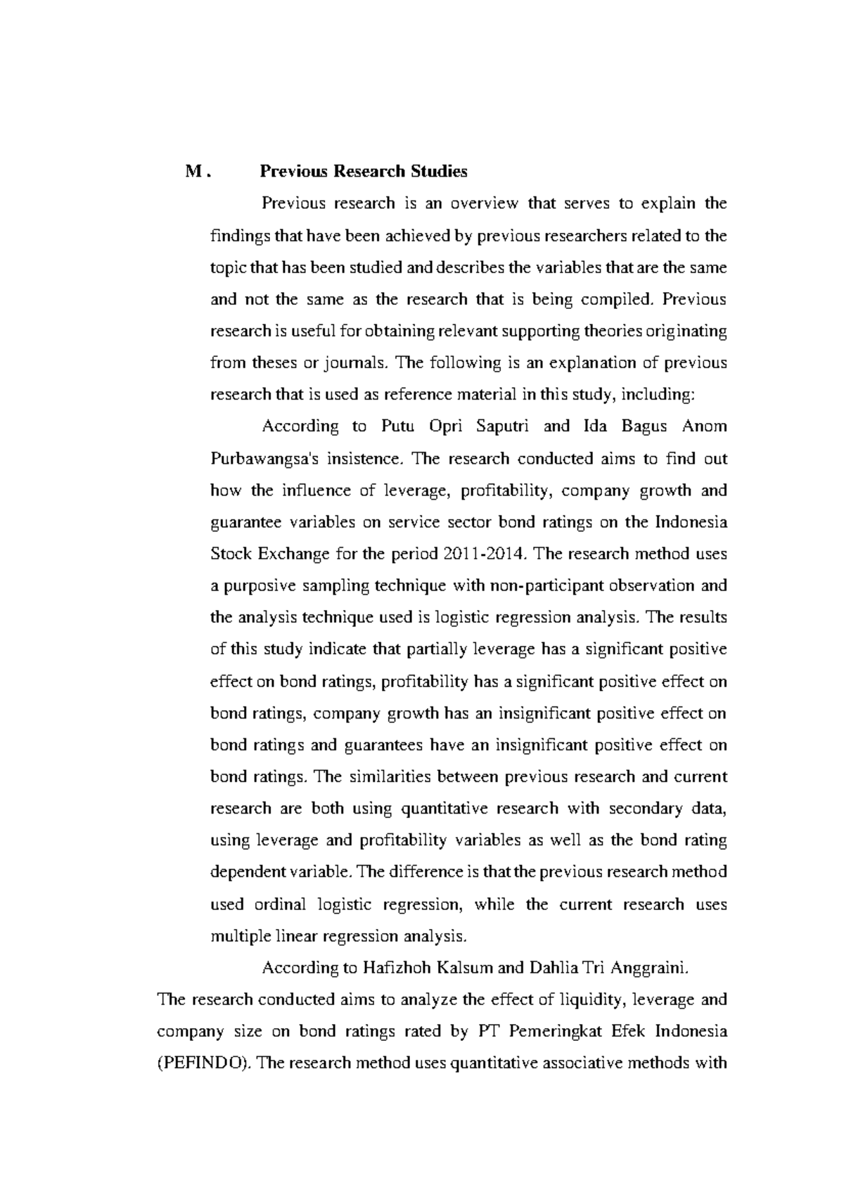 Management-9 - Analysis of Previous Research on Bond Ratings - Studocu