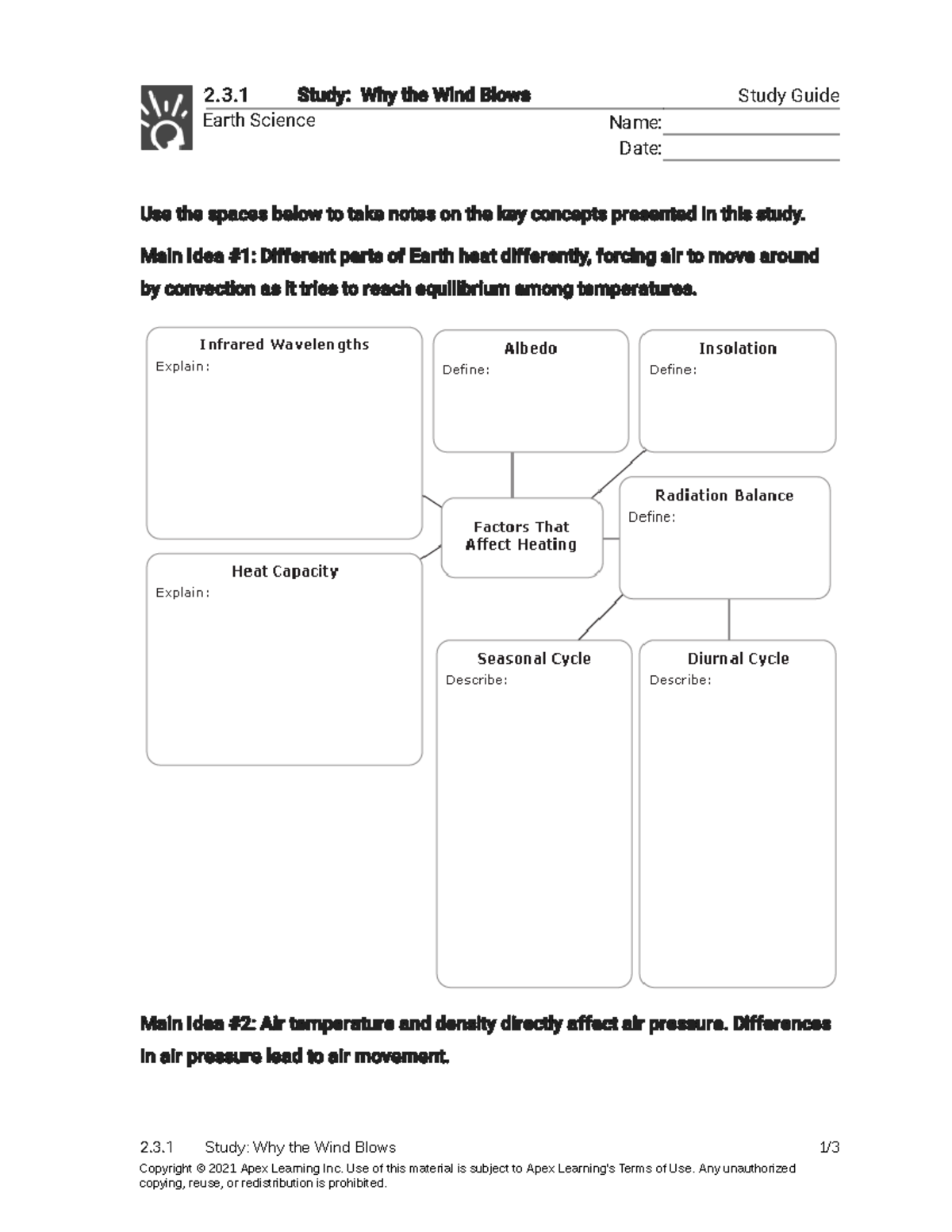 2.3.1 Earth Science Study Guide: Understanding Wind Patterns - Studocu