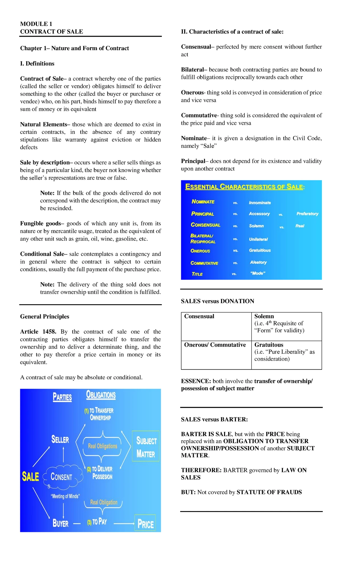 Ccp - part 1 - CHAPTER 3 Article 1462. The goods which form the subject ...