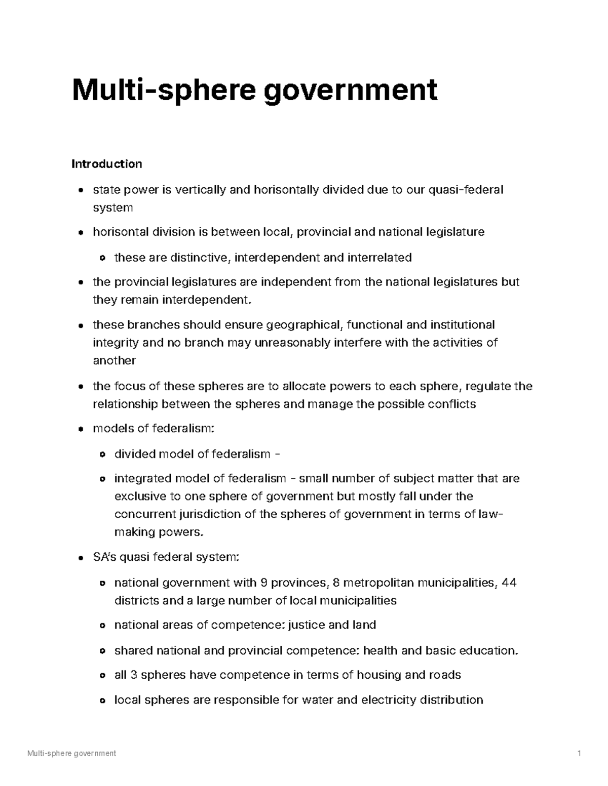 Multi-Sphere Government: Understanding State Power Division and ...