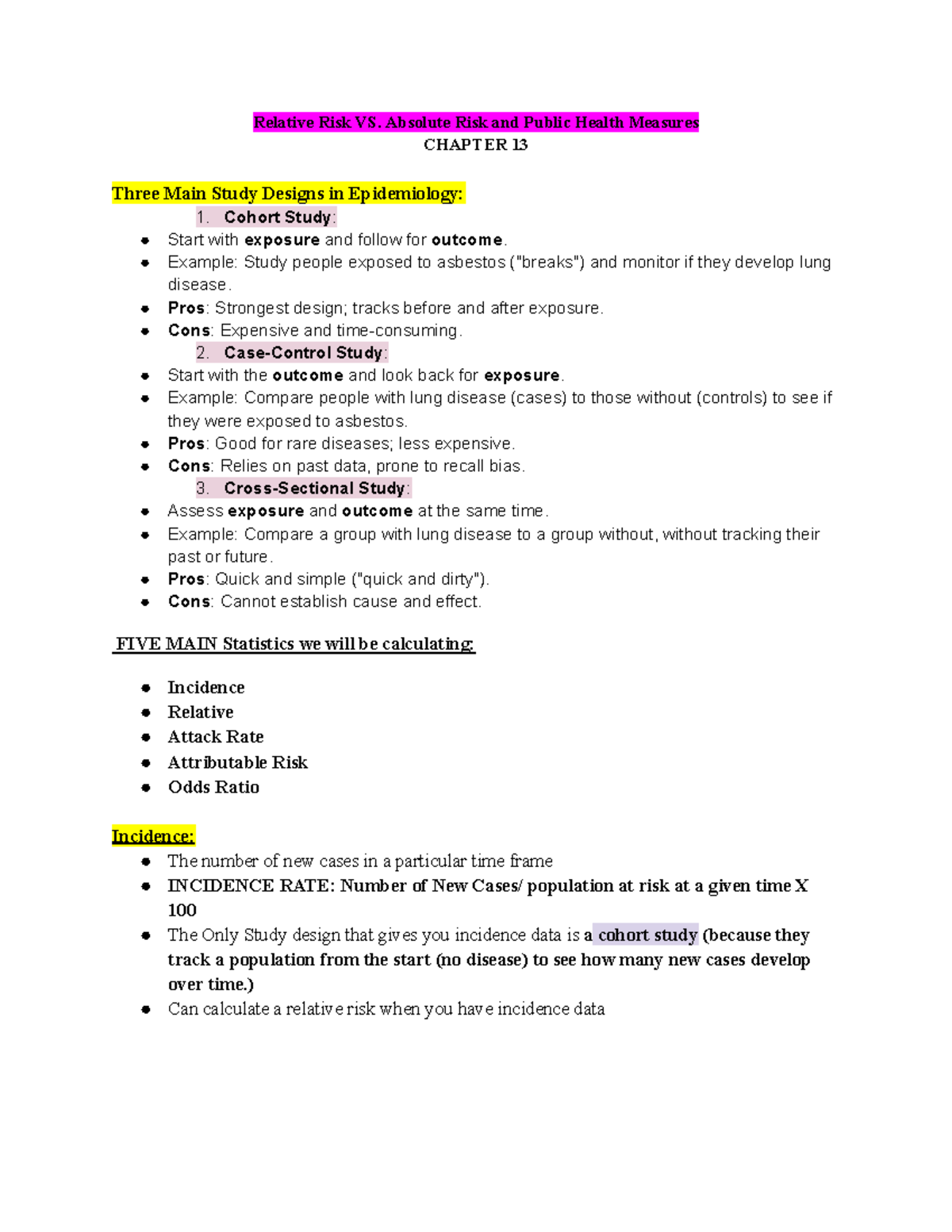 Stats 101: Chapter 13 - Relative vs. Absolute Risk in Epidemiology ...