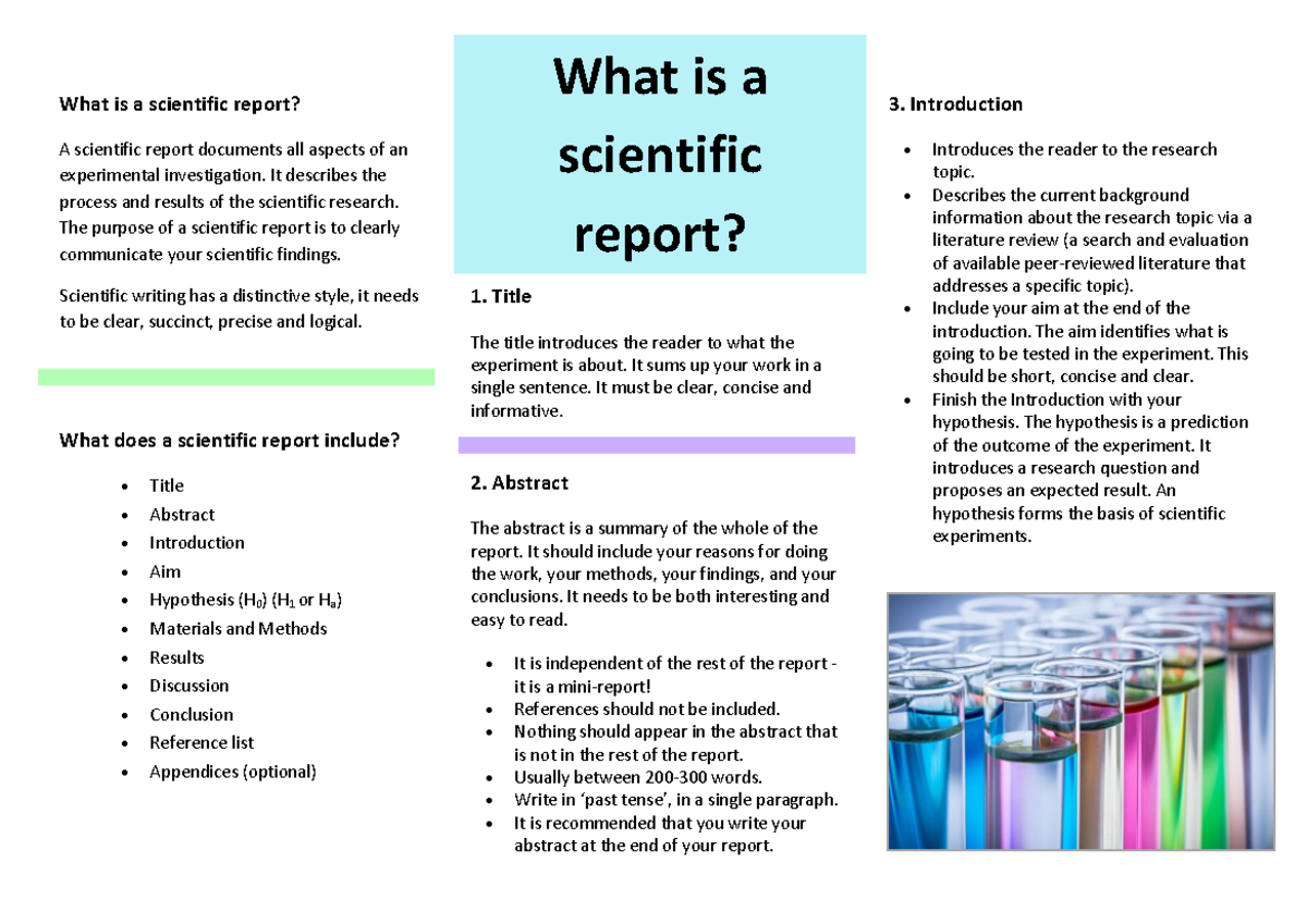 Tutorial 2 - Understanding the Structure of a Scientific Report - Studocu