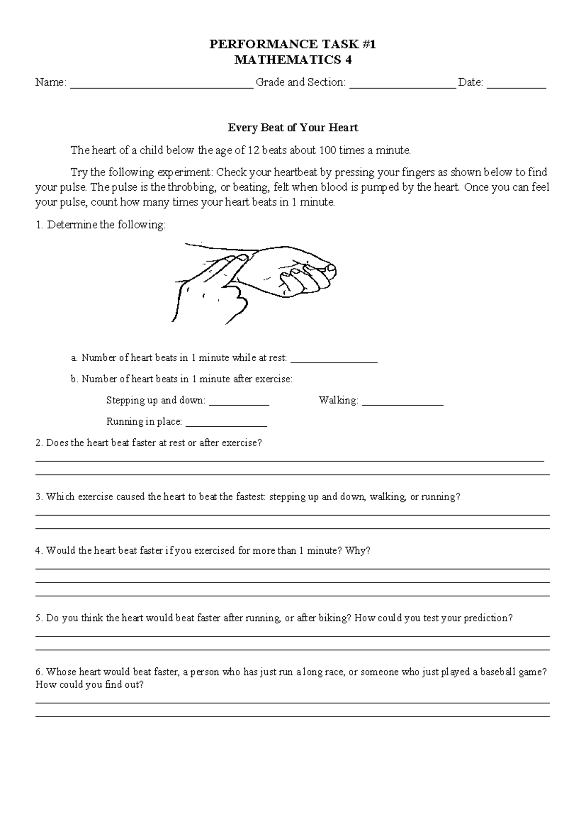 Performance task math - jk.wahkszgnf - PERFORMANCE TASK MATHEMATICS 4 ...