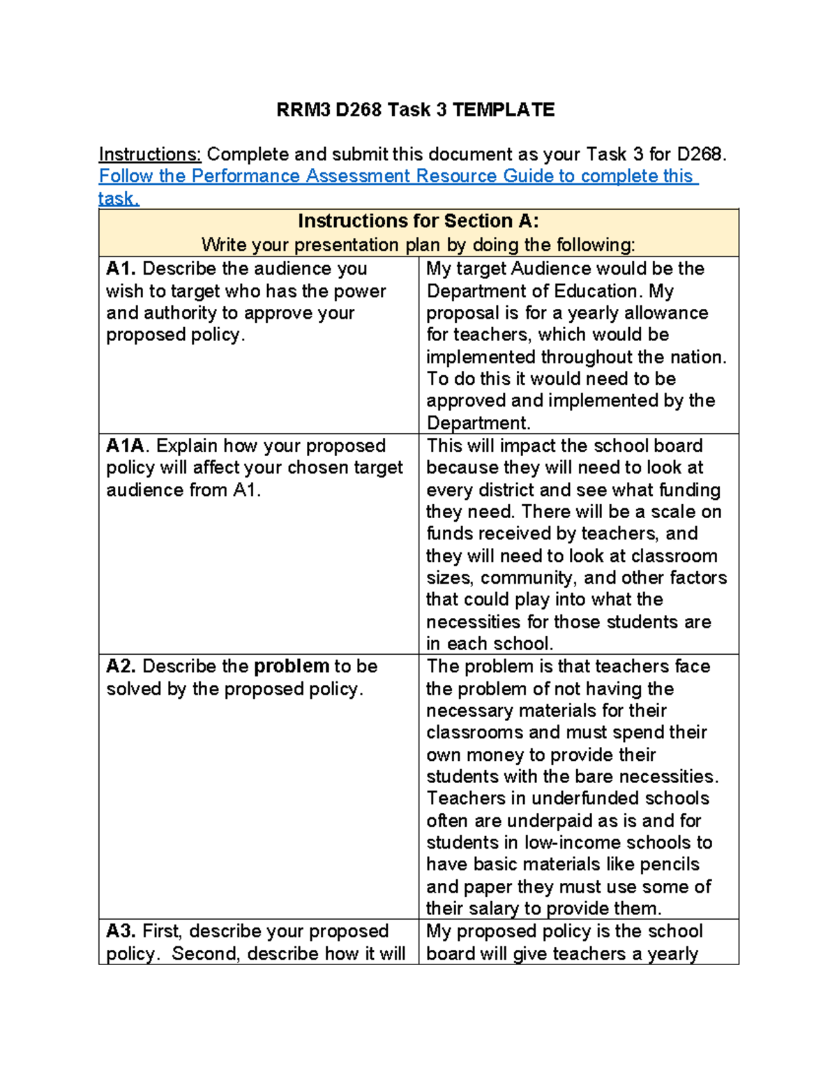 Task 3 pt1 - task 3 passed - RRM3 D268 Task 3 TEMPLATE Instructions ...