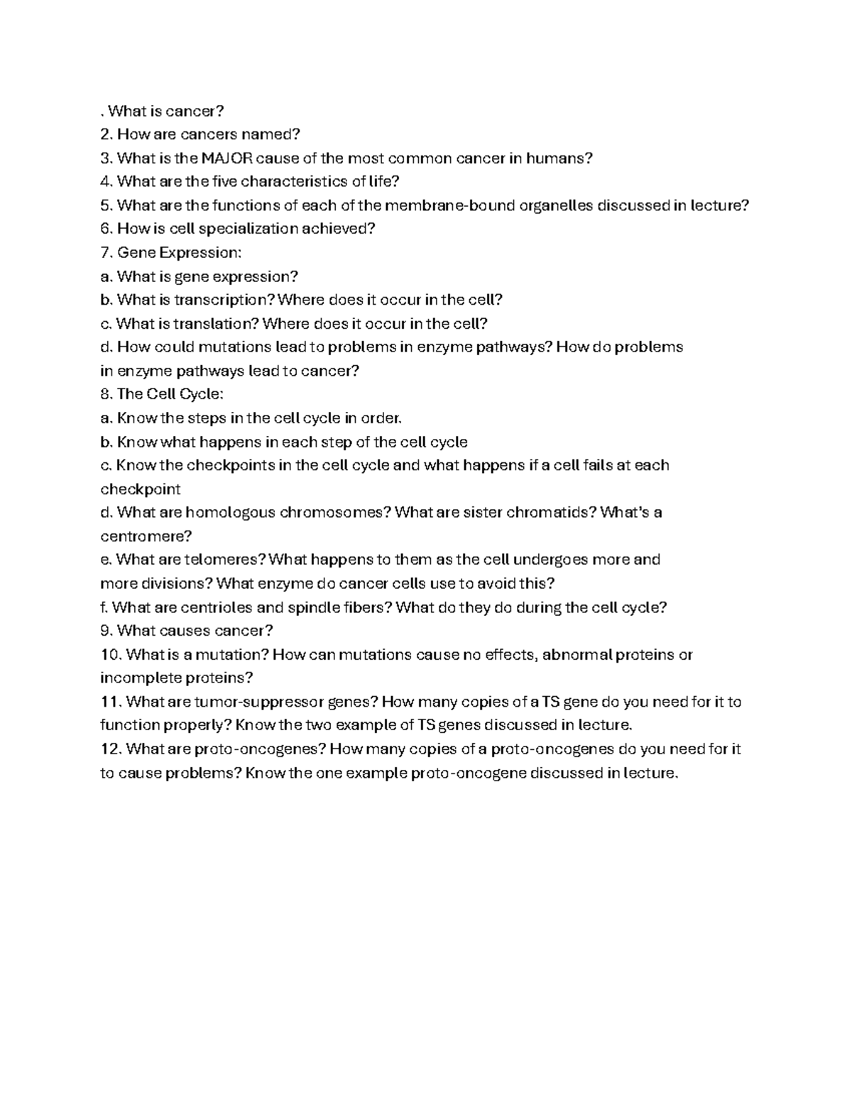 Cancer Biology Lecture Notes - Topics and Treatment Strategies - . What ...