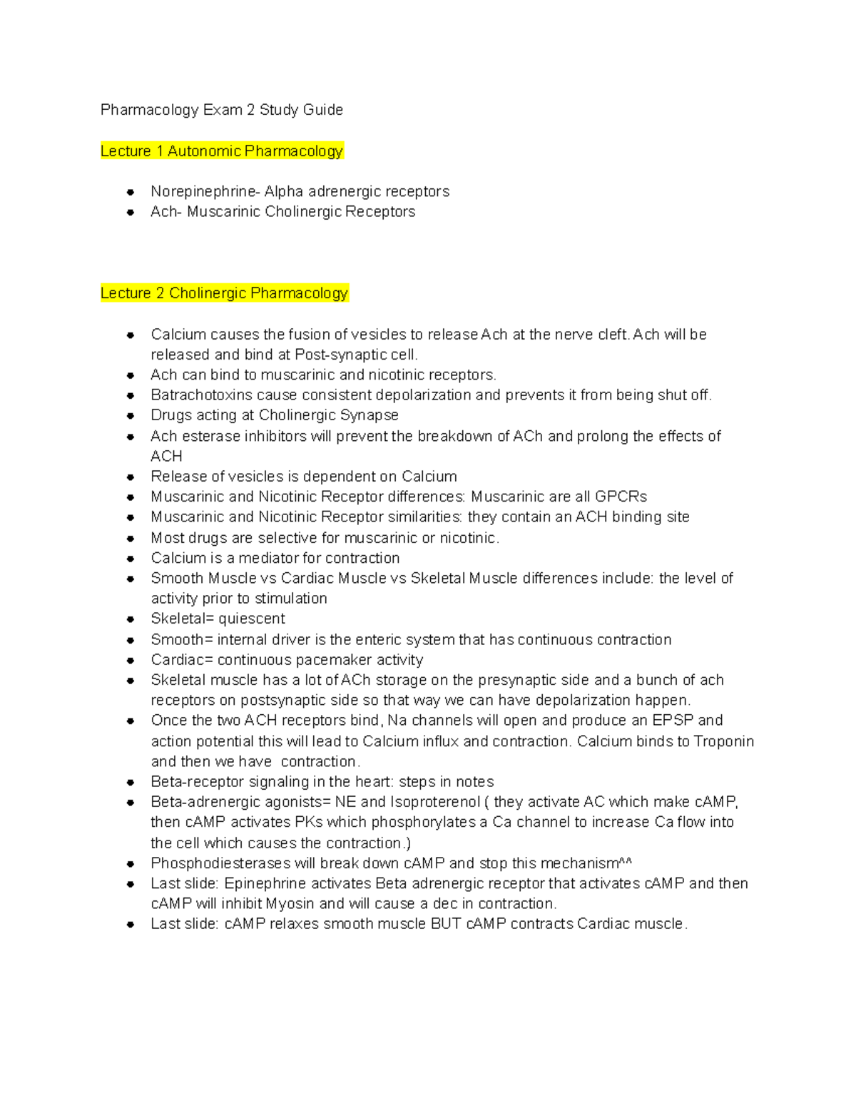 Pharmacology Exam 2 Study Guide - Pharmacology Exam 2 Study Guide ...
