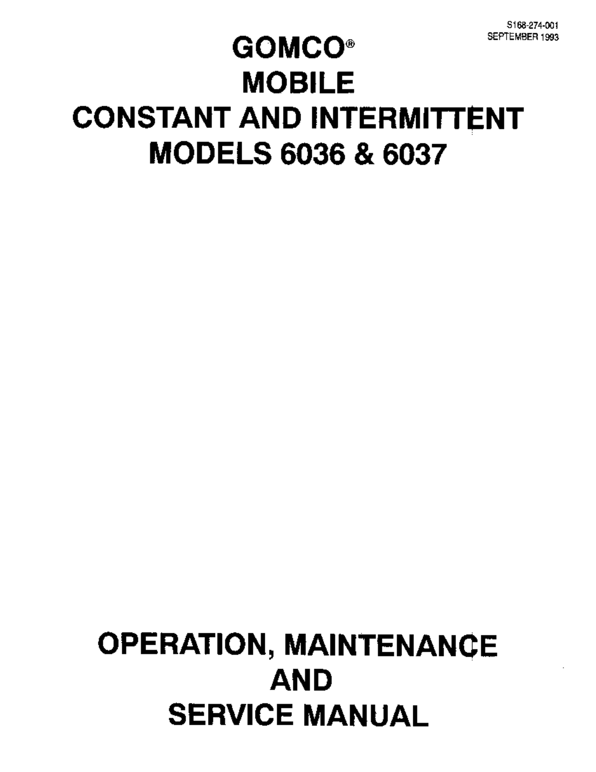 Gomco 6036 & 6037 Mobile Models Operation & Maintenance Manual - Studocu