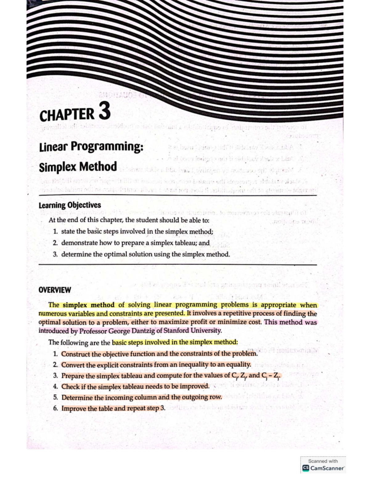 CHAPTER 3 Linear Programming: Simplex Method Overview and Steps - Studocu