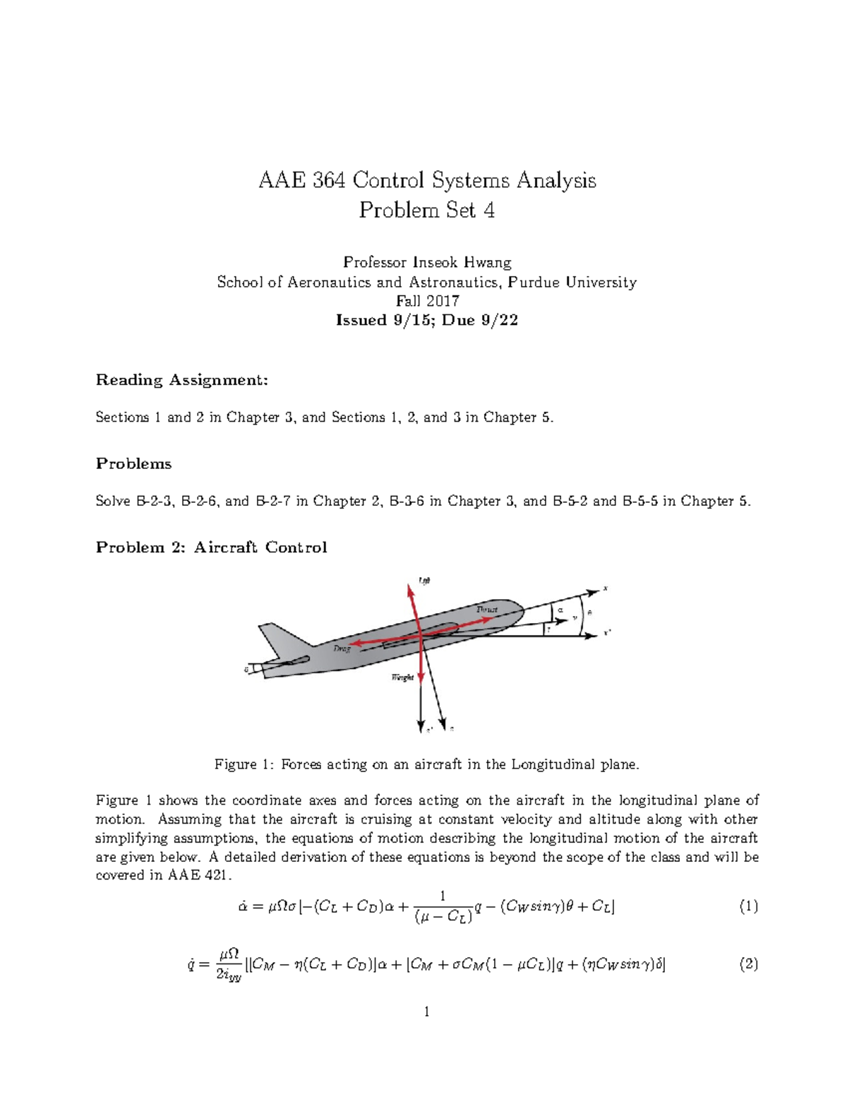 HW4 - HW 4 - AAE 364 Control Systems Analysis Problem Set 4 Professor ...