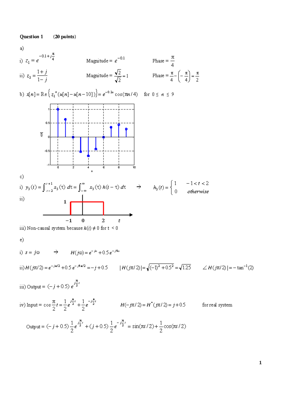 2012 Fall Midterm sol - Signals and systems - Studocu