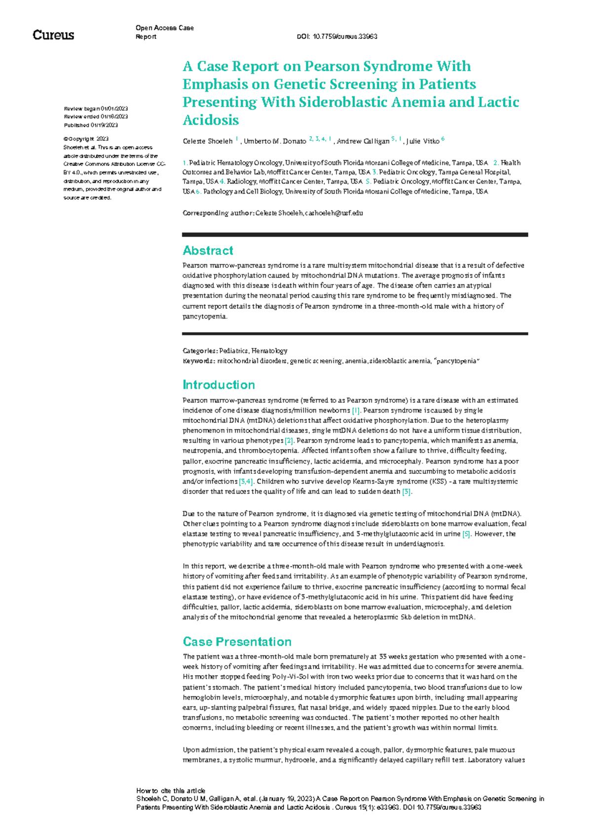 A Case Report on Pearson Syndrome: Genetic Screening Insights - Studocu