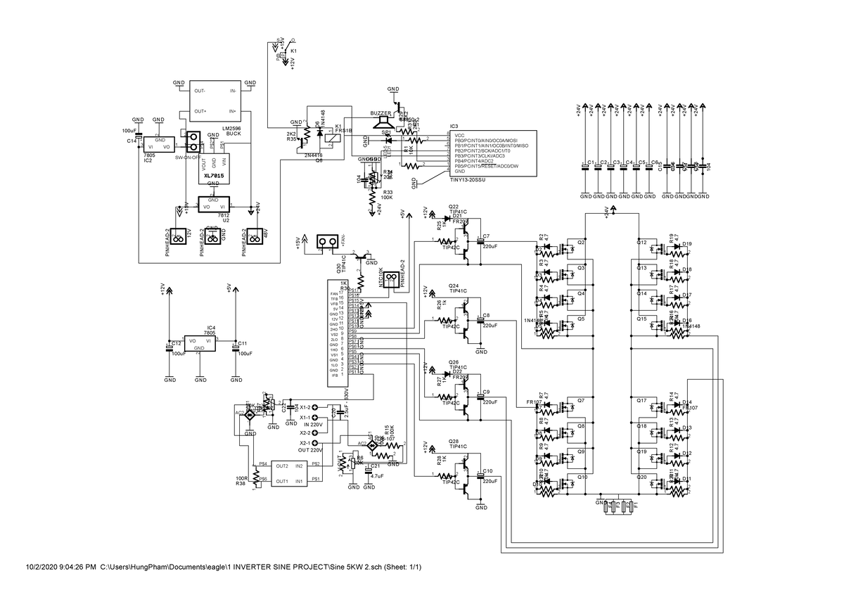 SINE 5KW Inverter Project - Circuit Schematics Guide - Studocu