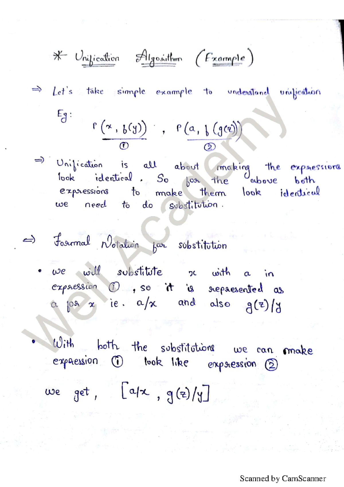 Unification Algorithm Example - Understanding Substitutions and ...