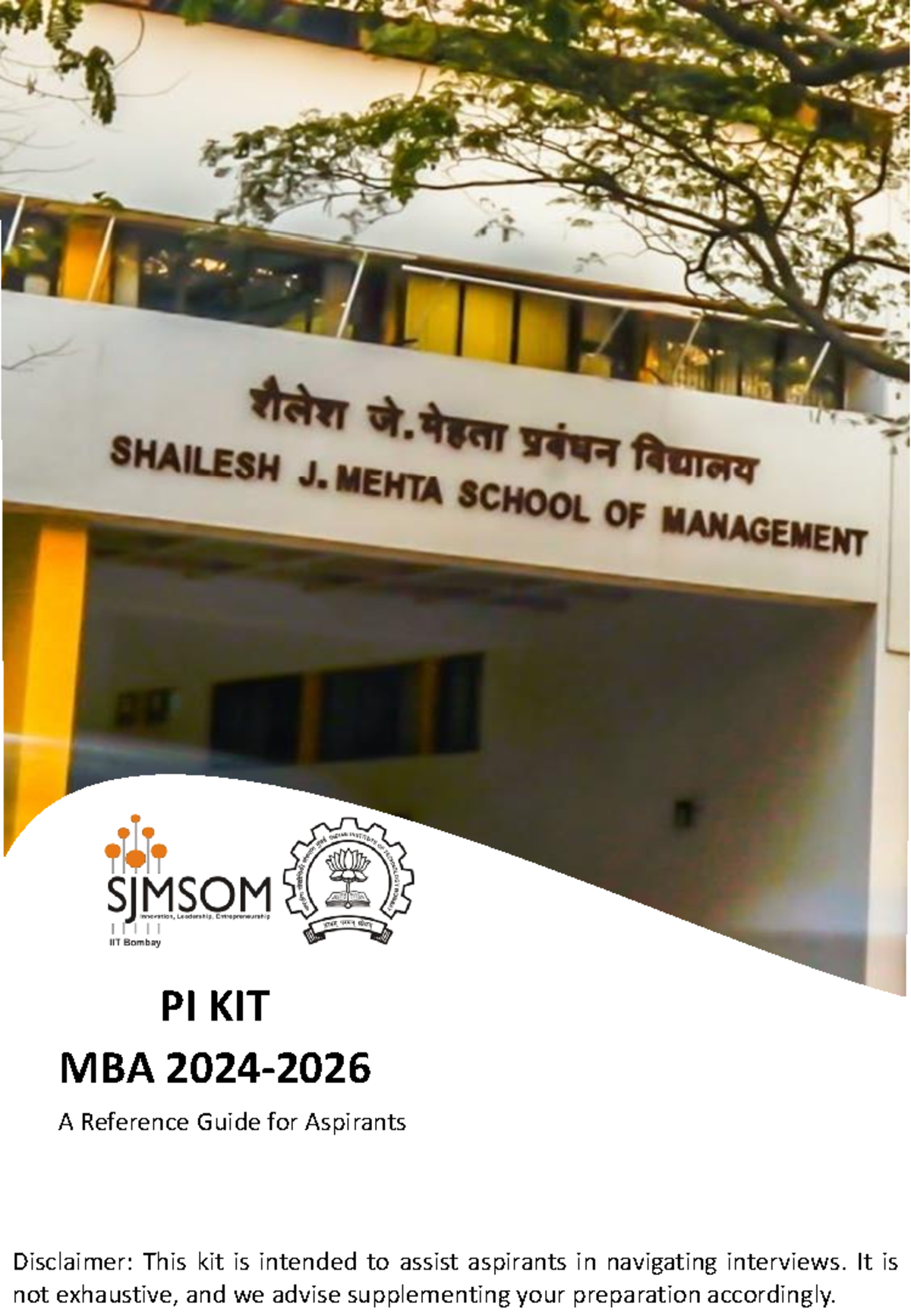 Interview Prepration Kit - IIT Bombay 2024 - PI KIT MBA 2024- 2026 A ...