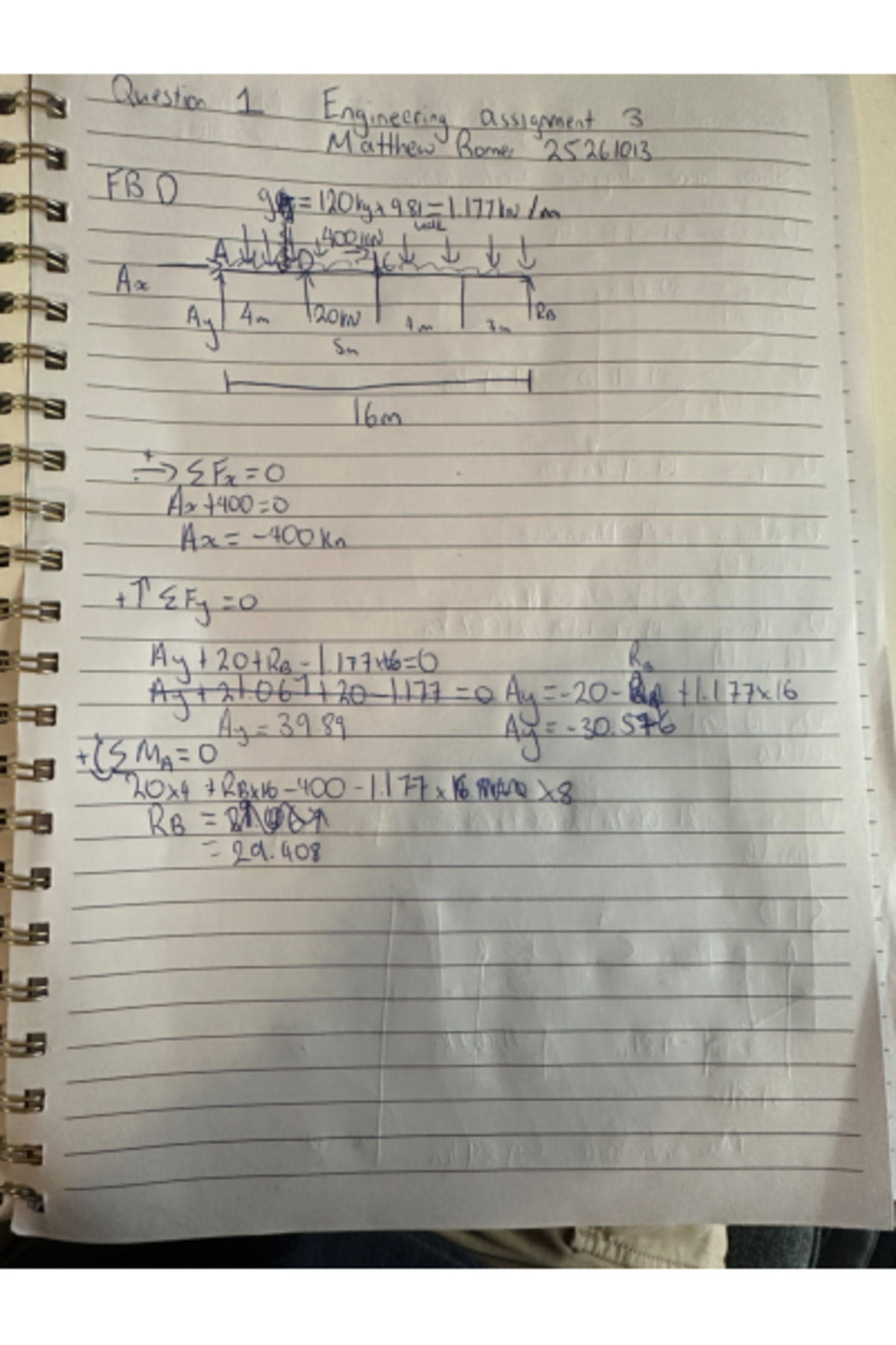 Assessment task 3 - Question 1 Engineering assignment 3 Matthew Romer ...