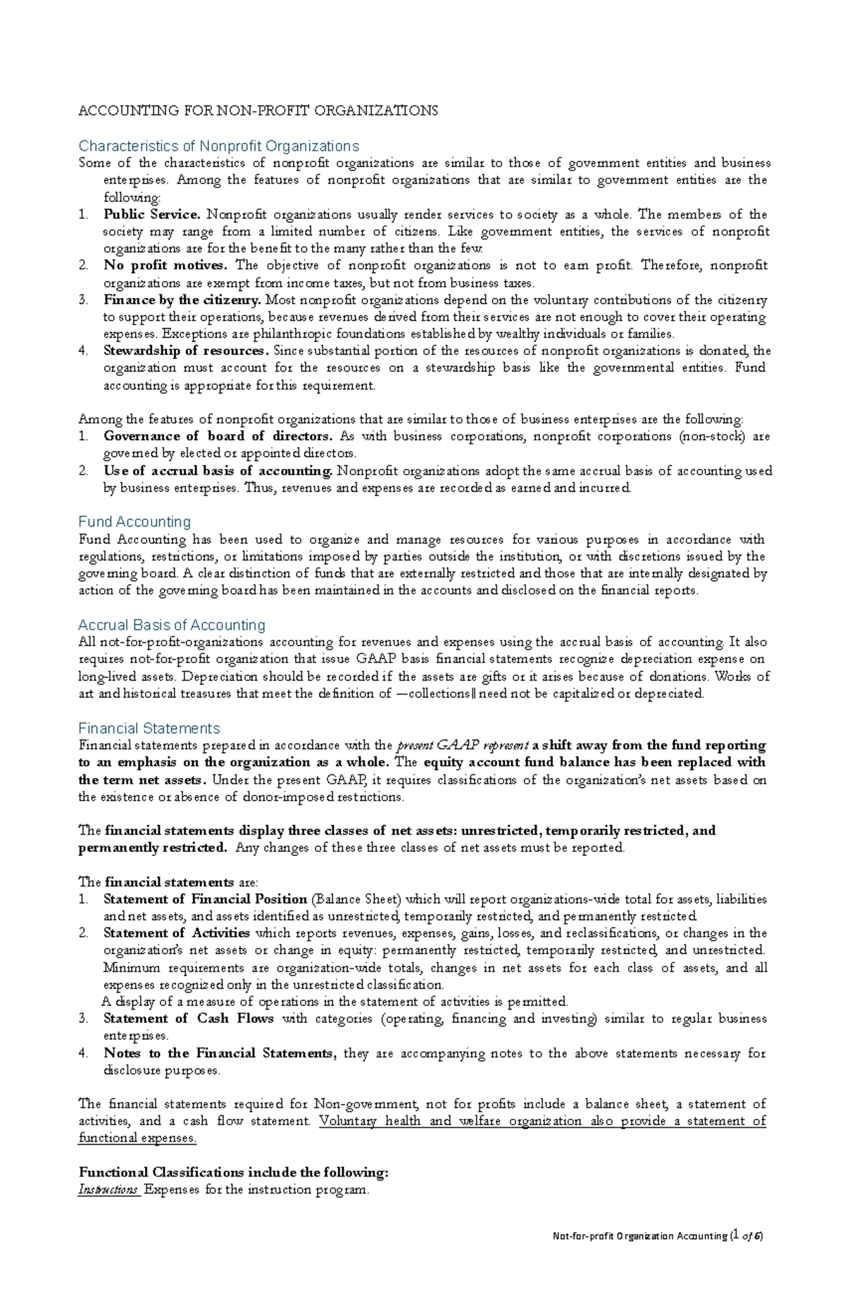 NPO 101: Characteristics and Accounting for Nonprofit Organizations ...