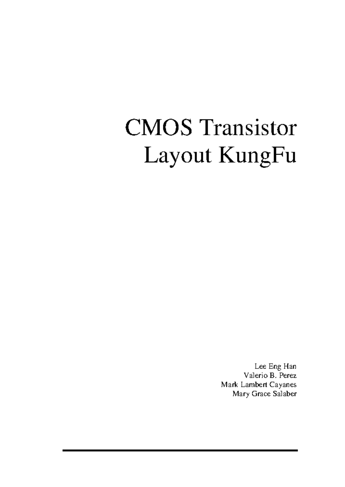 CMOS Transistor Layout Techniques: A Comprehensive Guide - Studocu