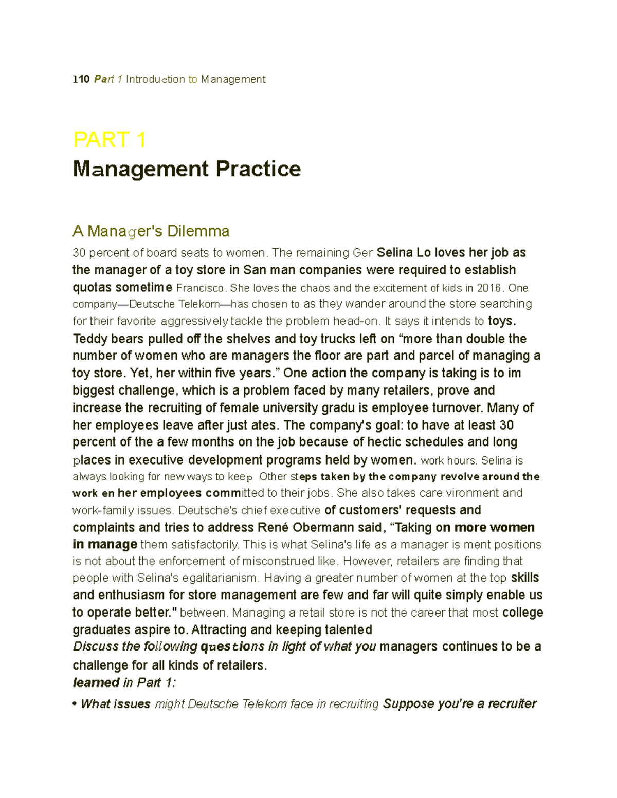 Chap2 - good - 110 Part 1 Introduction to Management PART 1 Management ...
