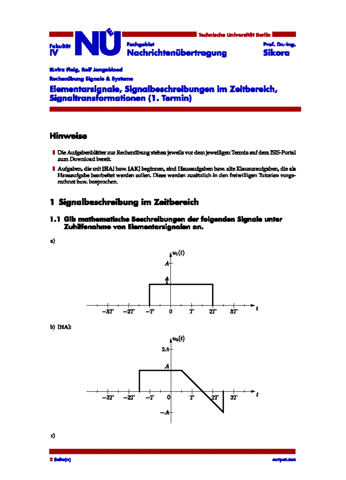 Fouriertransformation und Signale: Grundlagen und Eigenschaften (E-Fak ...