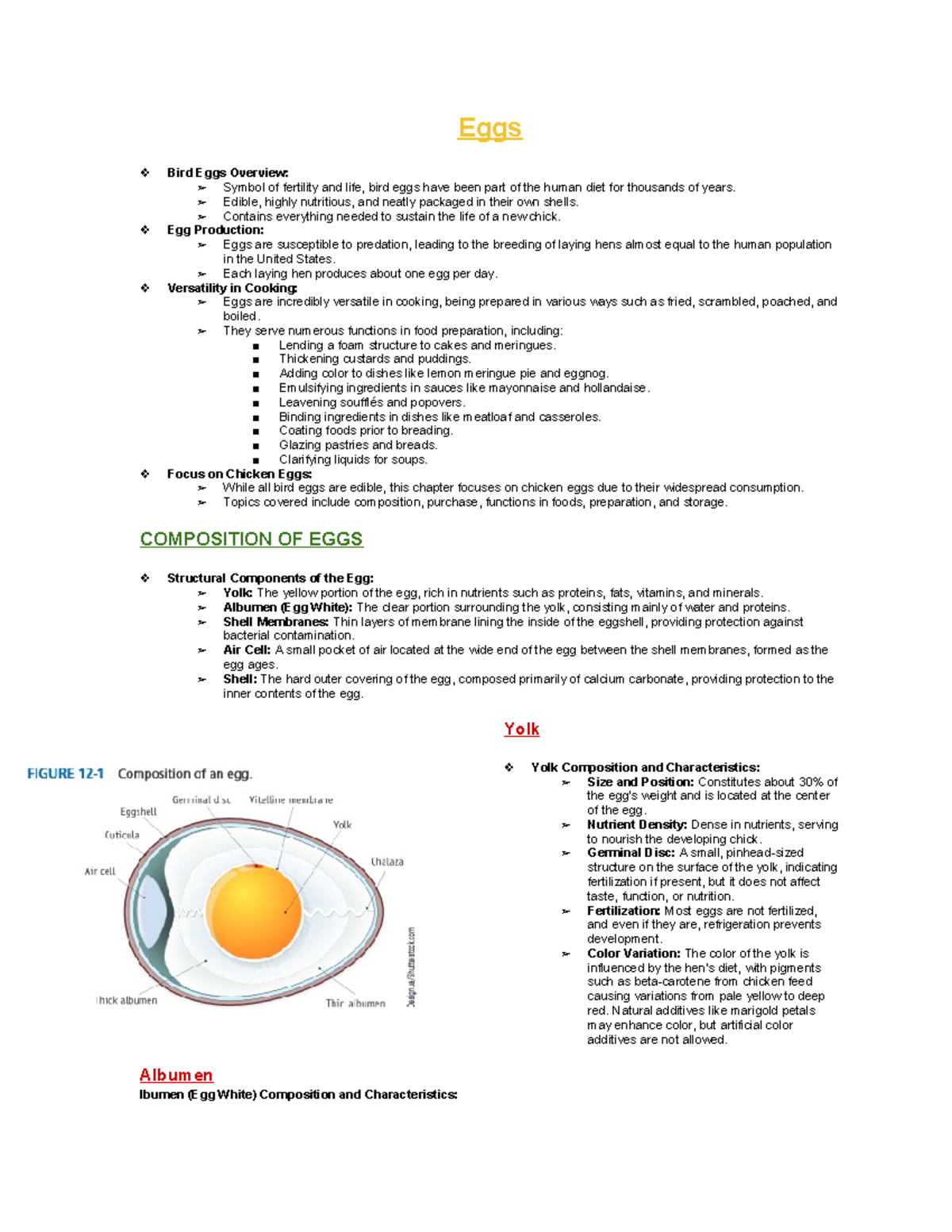 Chapter 12: Eggs - Comprehensive Summary on Food Principles (Culinary ...