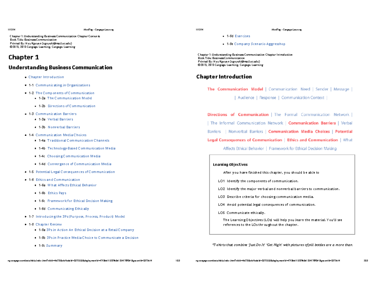 Business Communication BC1: Chapter 1 Overview and Key Concepts - Studocu