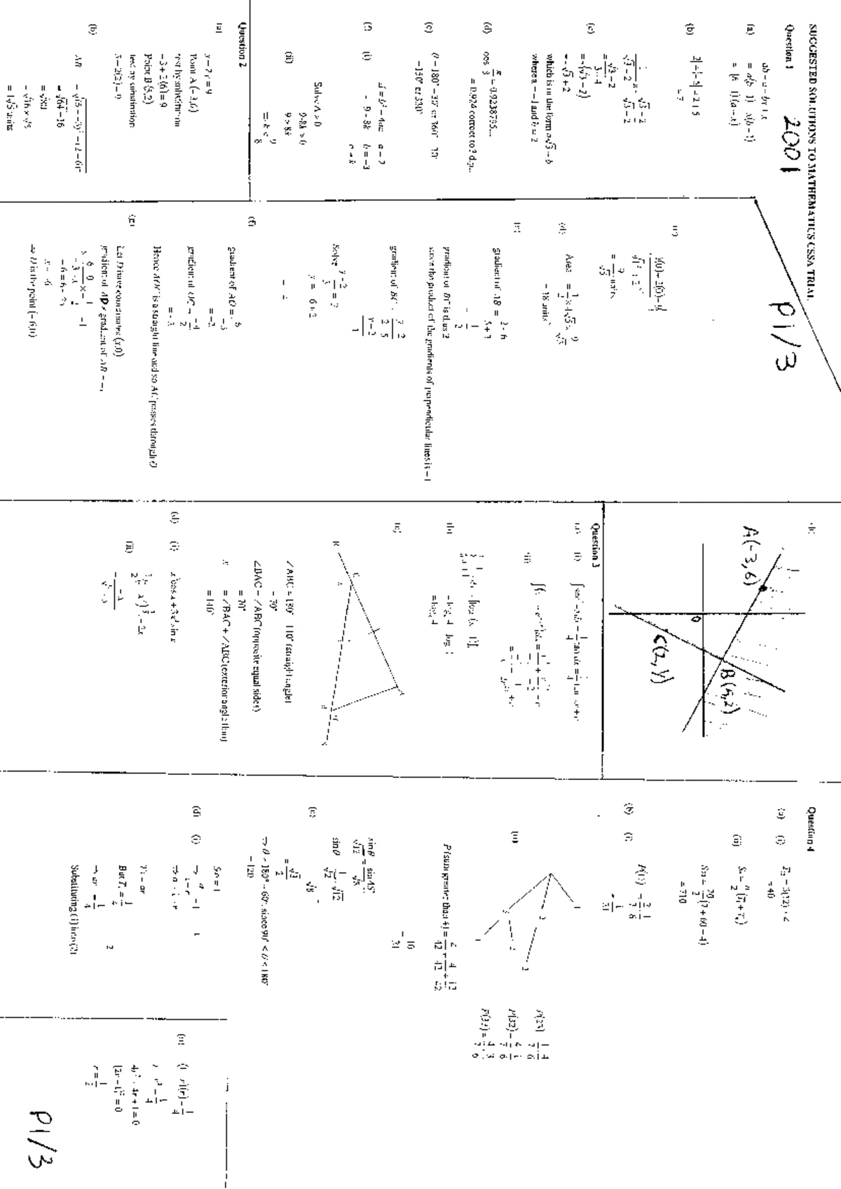 2021 CSSA Trial Mathematics Paper: Questions & Solutions Analysis - Studocu