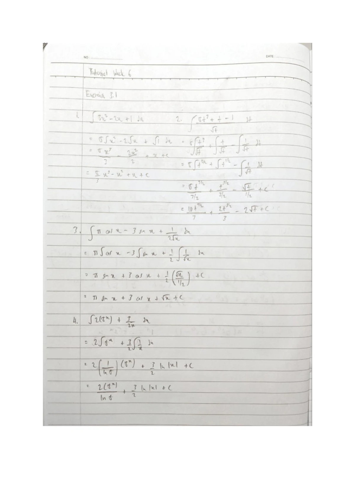Aiman tutorial 4 - i wanna do my assignment - NO DATE: Excresse 4 I a ...