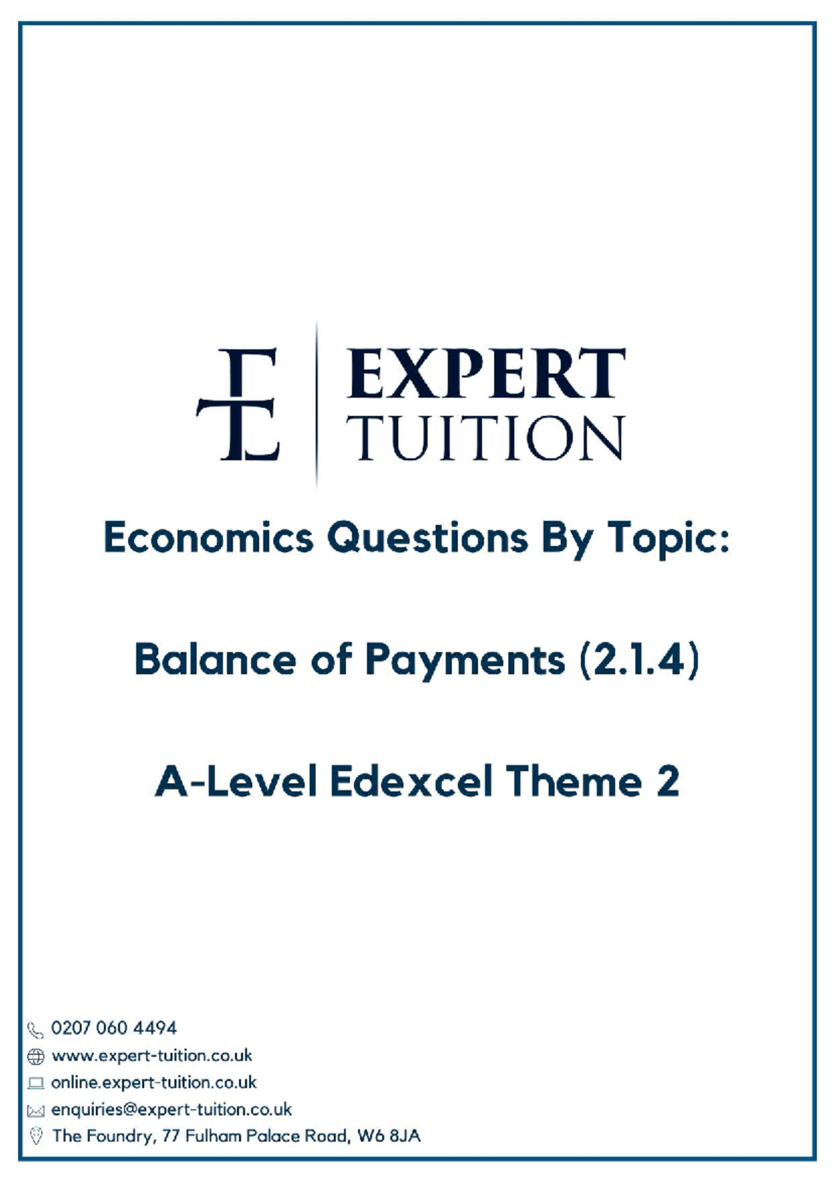 Balance of Payments Analysis: Impact of Exchange Rate Changes on the UK ...