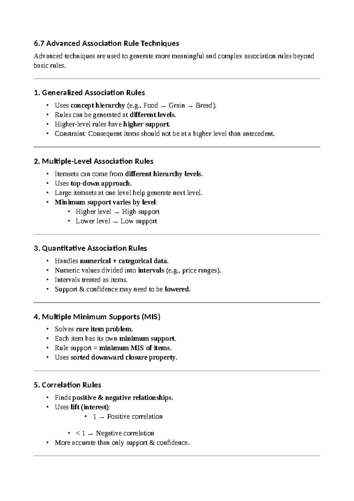 6.7 Advanced Association Rule Techniques - Tmp-15 Notes - Studocu