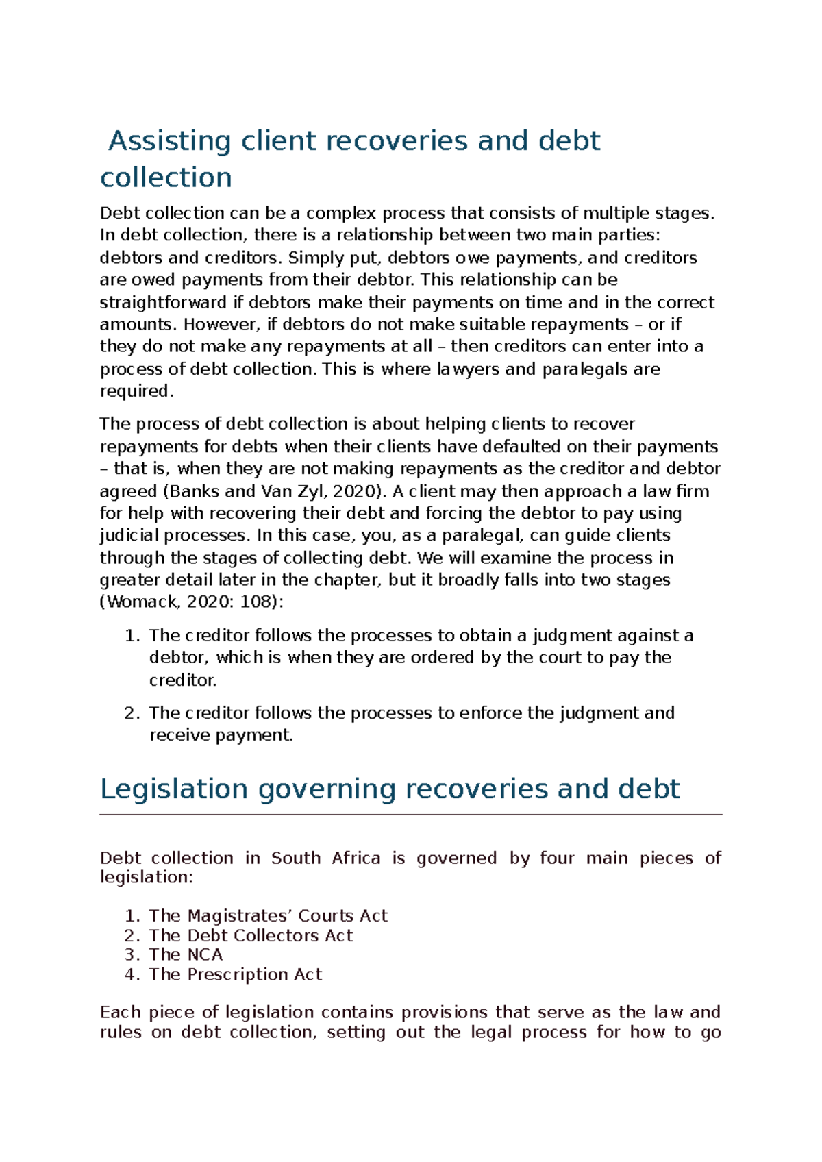 Debt Collection Processes in South Africa: A Comprehensive Overview ...