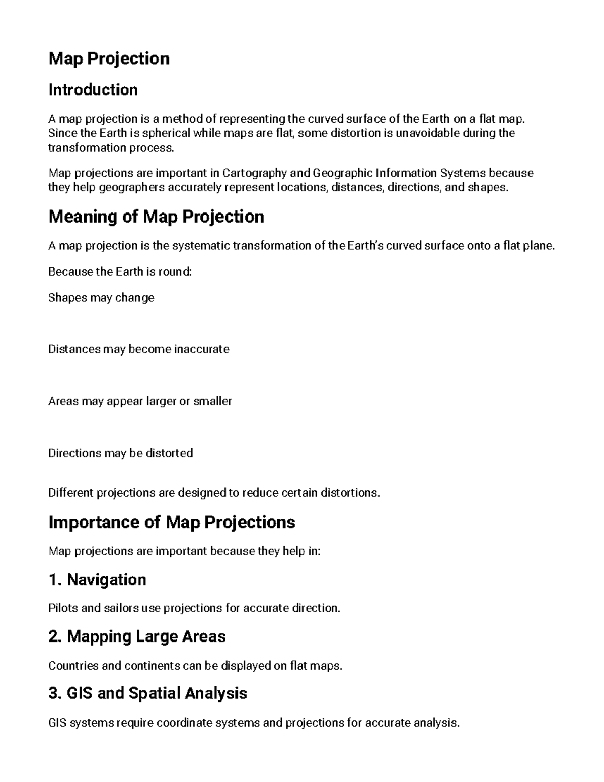 Map Projection Overview: Importance, Types, and Applications - Studocu