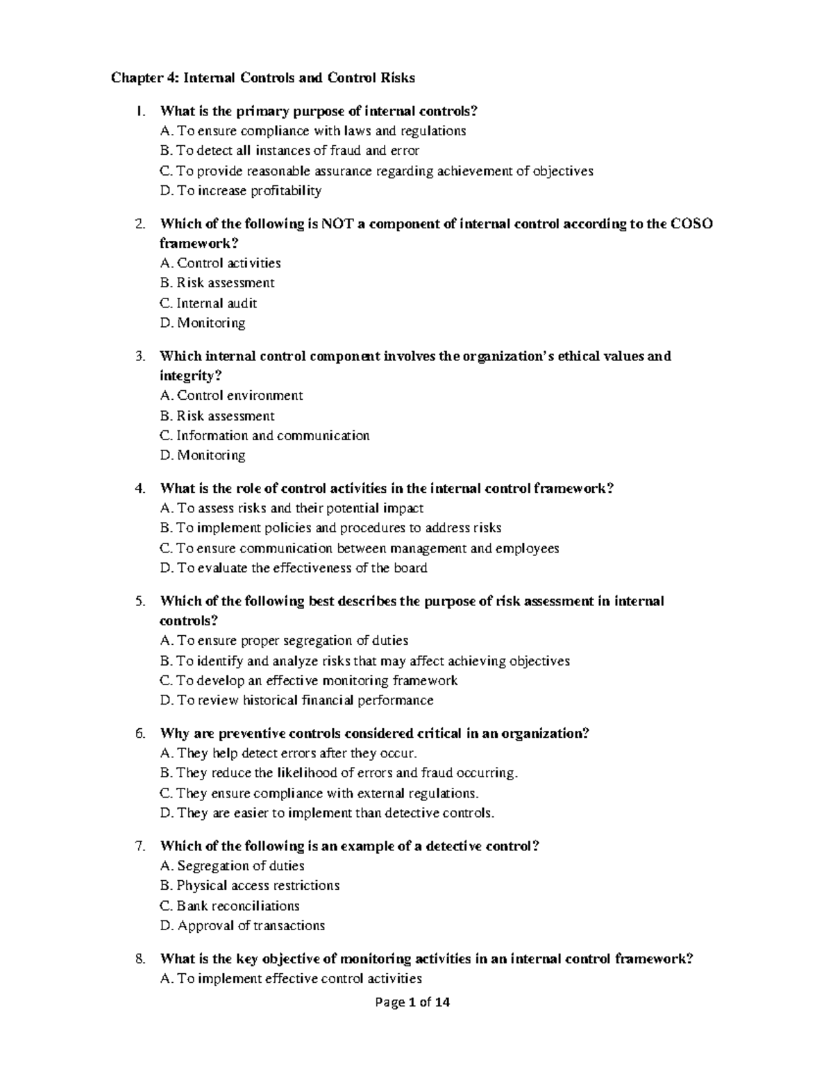 Assurance Course ACG 5344 Chapter 4 - Key Concepts & Questions - Studocu