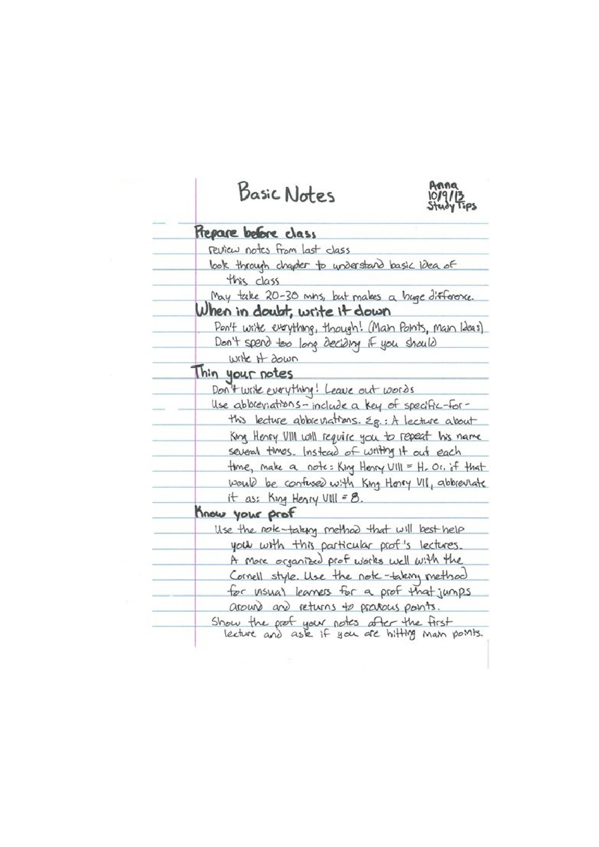 Ahh - just doing this to get free notes! - Basic Notes Anna Study Tips ...