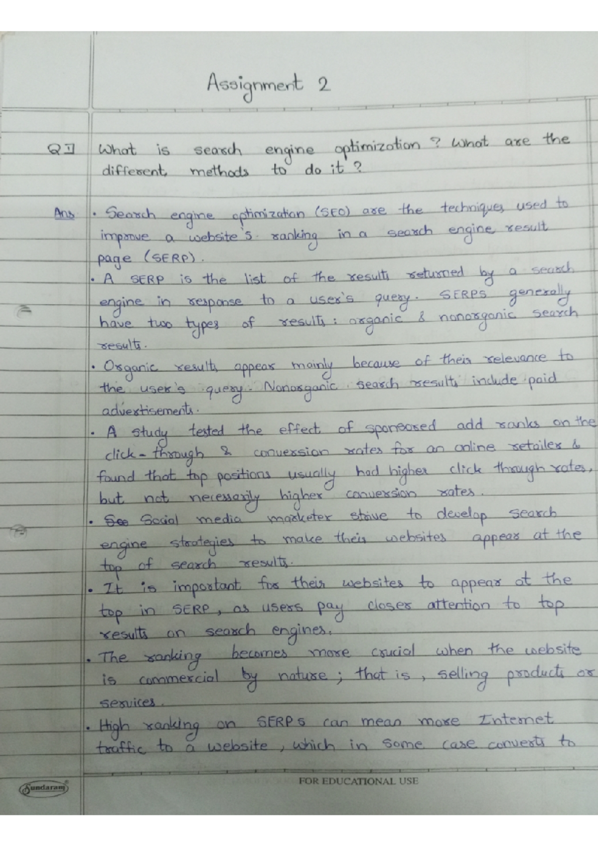 SMA Assignment 2 Shreya Mhatre - Studocu