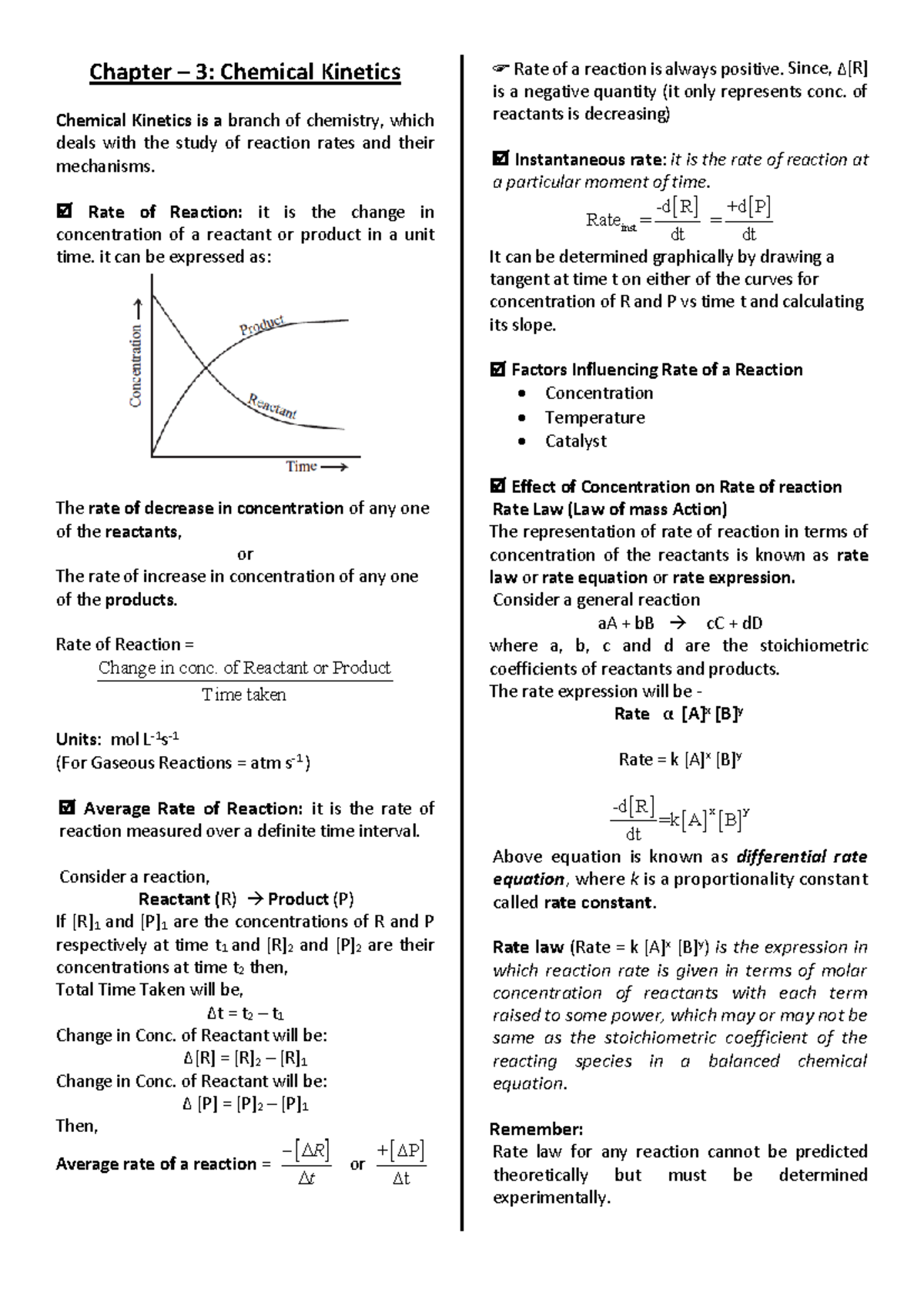 Chapter 3: Chemical Kinetics - Understanding Reaction Rates and ...
