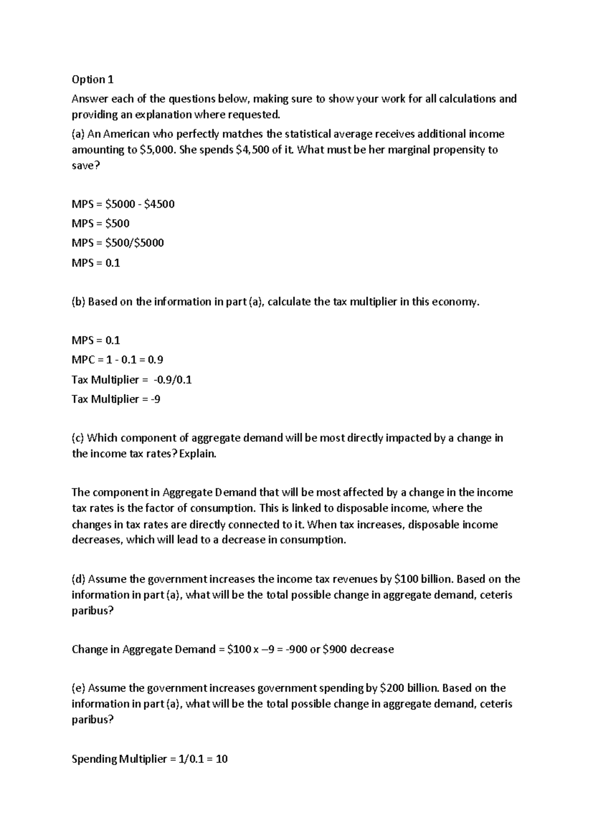 03.02 Tax and Spending Multipliers - MULT Study Guide - Studocu