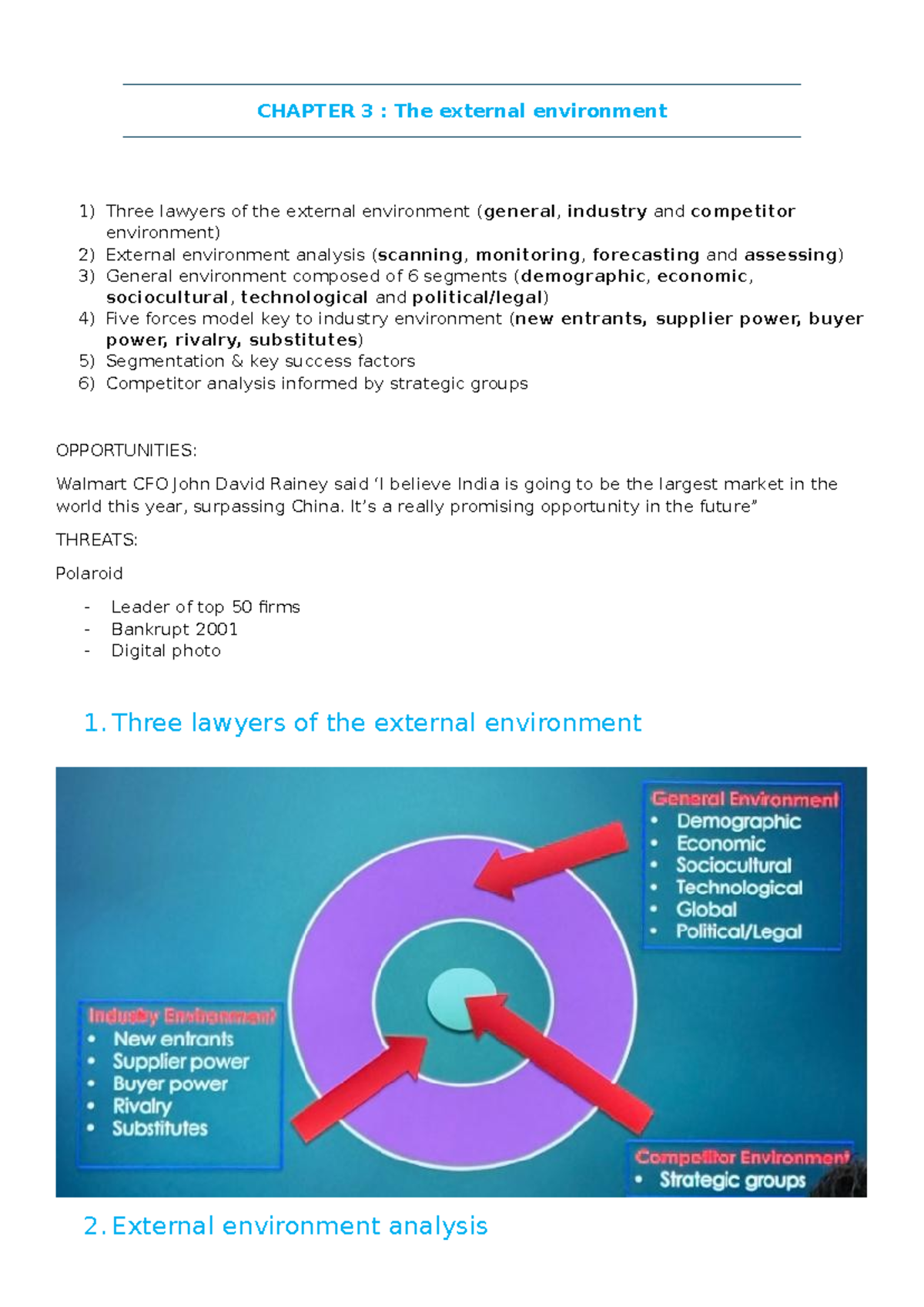 Chapter 3: Analyzing the External Environment in Business - Studocu