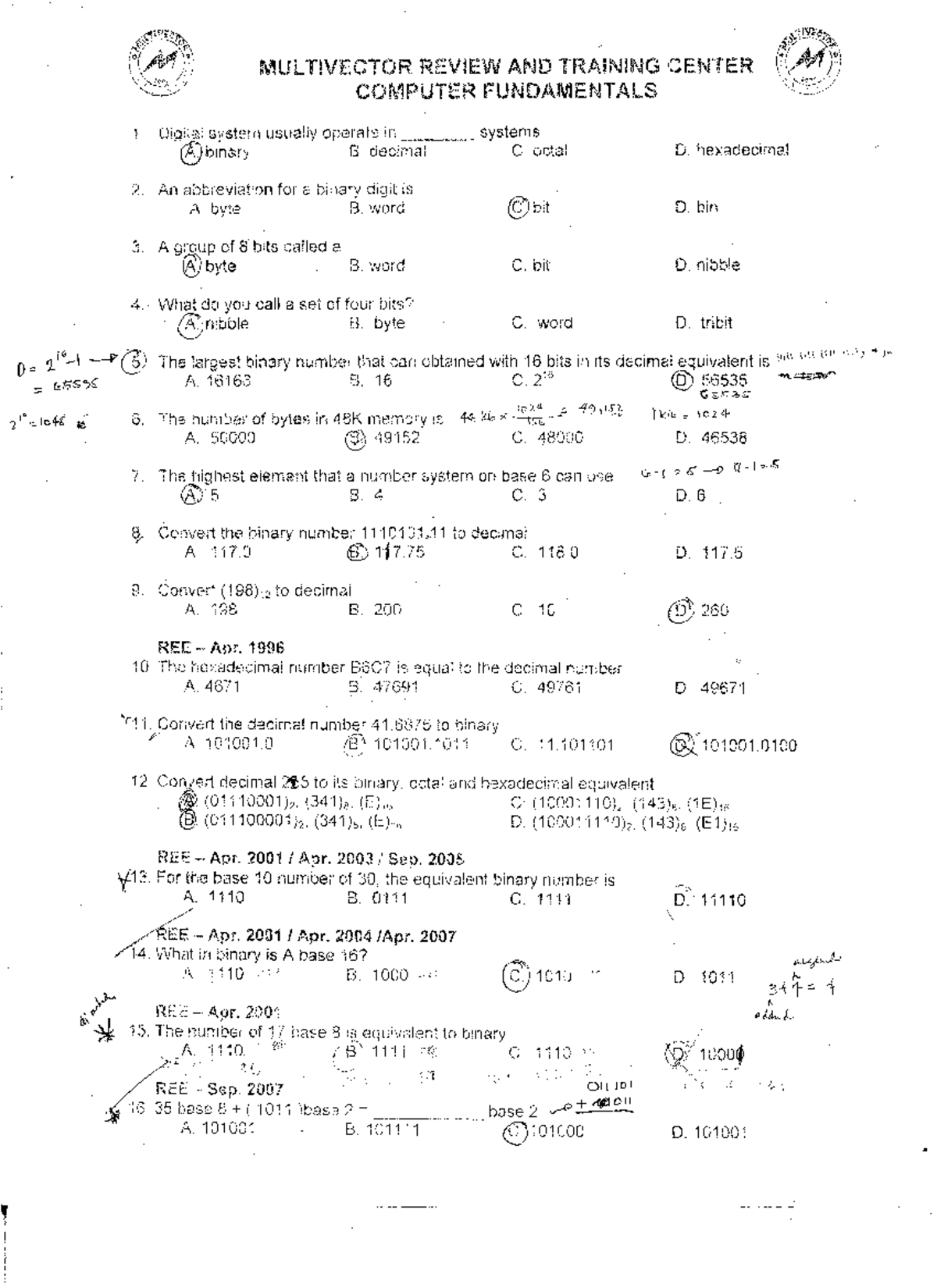 Mrctc - Computer Fundamentals - MUL TIVECTOR AND TRAINING CENTER ...