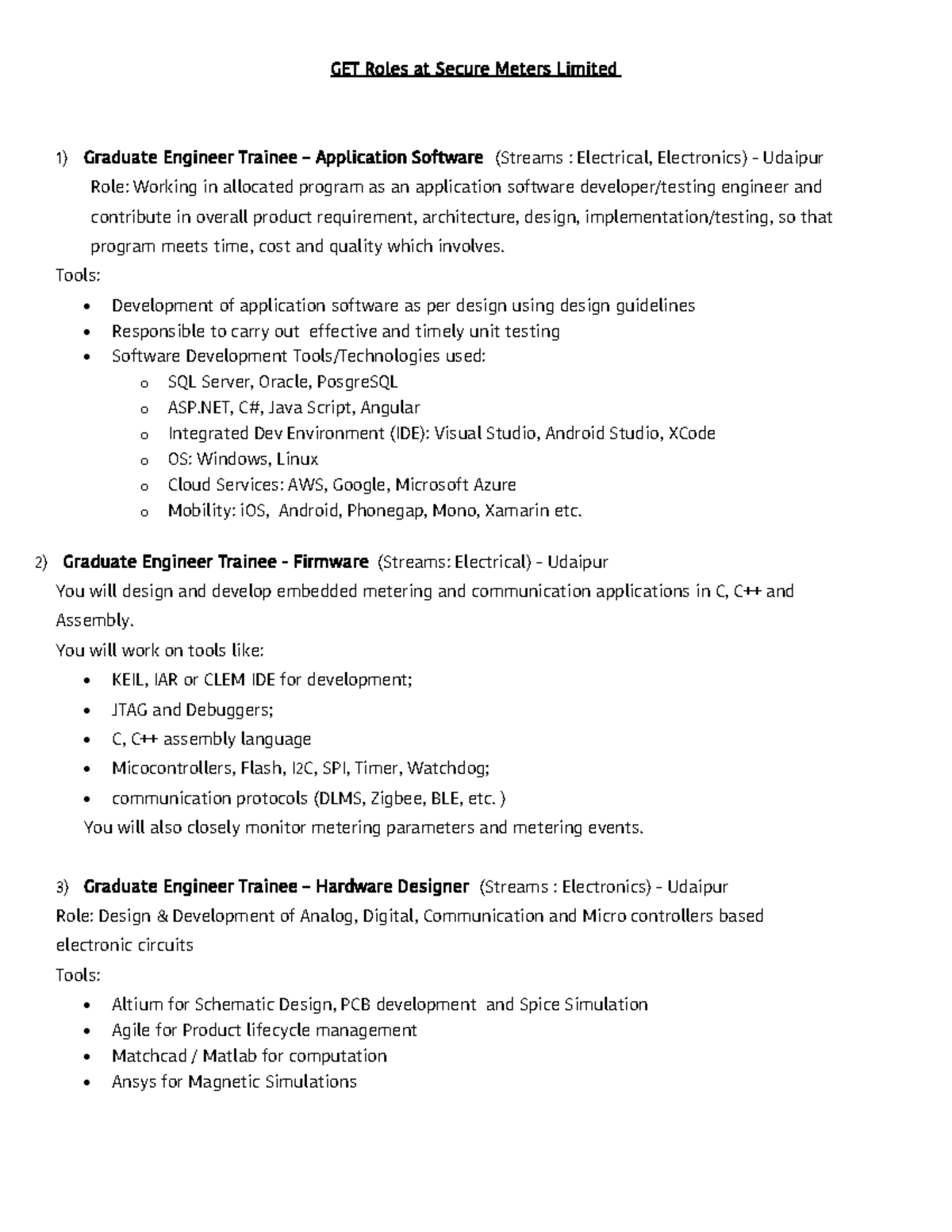 GETs-2023 Graduate Engineer Trainee Roles and Responsibilities Guide ...