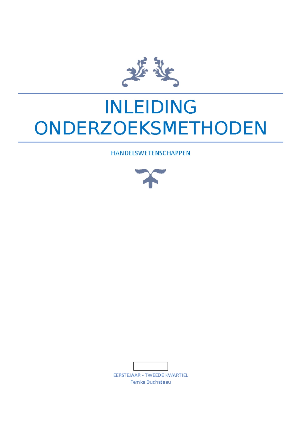 Inleiding Onderzoeksmethoden SV - Belangrijke Concepten en Aanpak - Studocu
