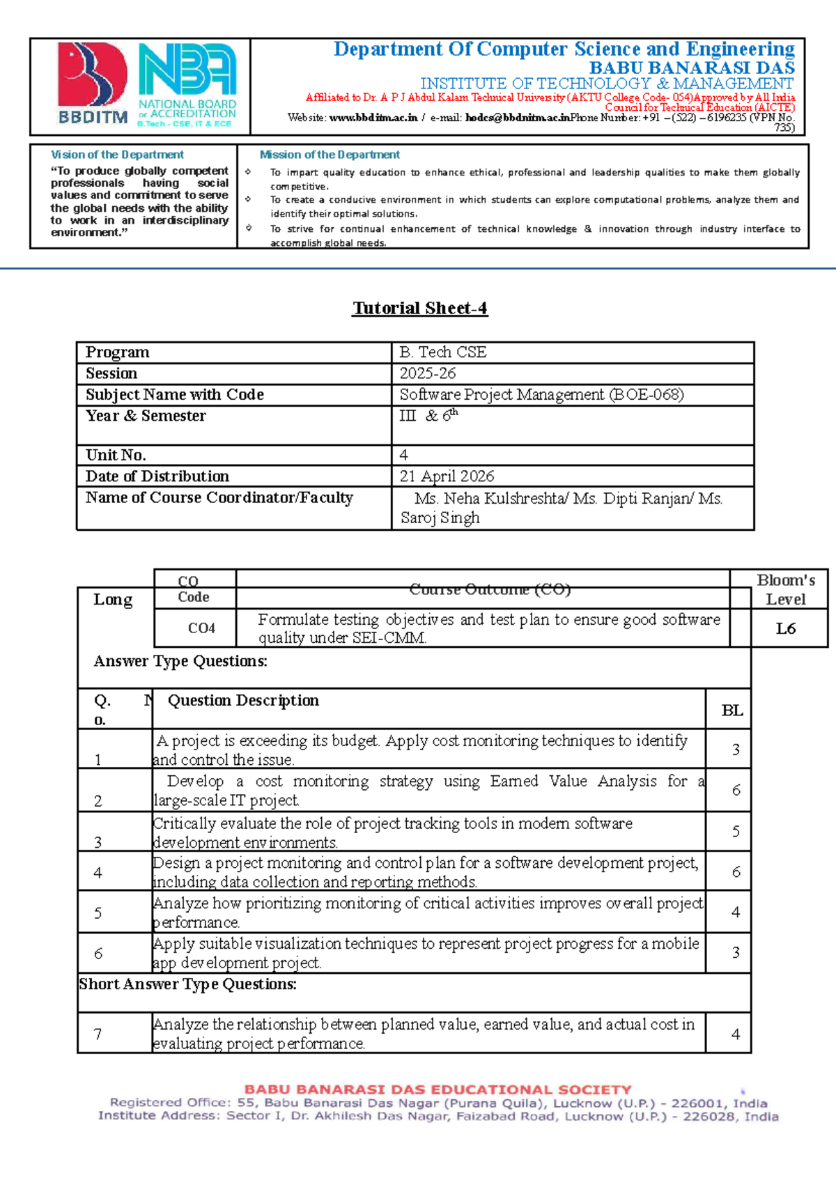 SPM T4 - Software Project Management Tutorial Notes - Studocu